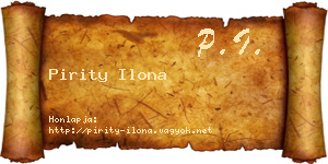 Pirity Ilona névjegykártya